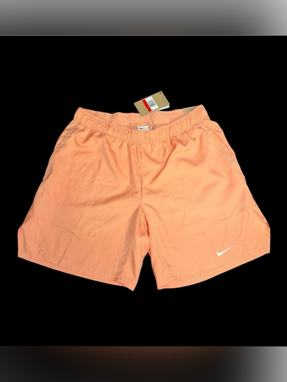 Nike Men's Athletic Shorts Peach with White Swoosh nike court tennis dri-fit